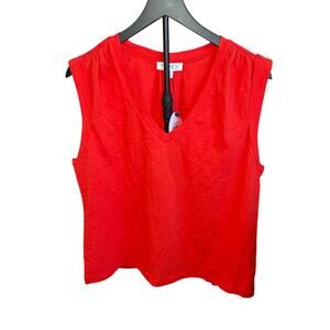 NWT Anthem womens sleeveless red orange V neck top.  Size M. casual, cotton